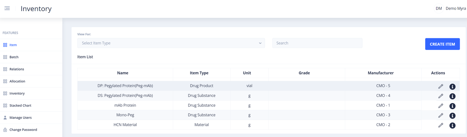 Inventory management screen 1