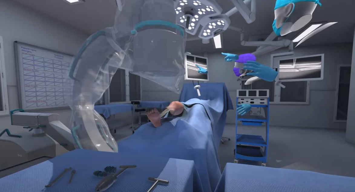 VR operating room training scenario